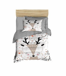 L'essentiel linge de maison Juego de funda nórdica PH197 Gris, blanco y beige